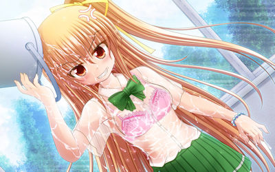 夏服JKはブラジャーが透ける二次元透けブラエロ画像 ④