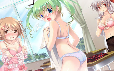 二次元JKが学校の教室で着替え中のエロ画像 ③