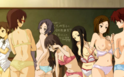 二次元JKが学校の教室で着替え中のエロ画像 ④