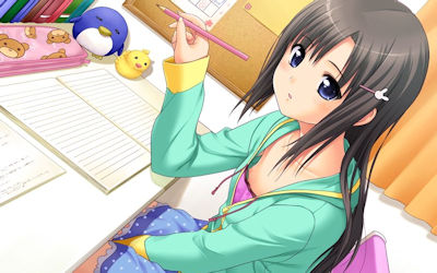 勉強中の女の子を性的な目で見る家庭教師の二次元エロ画像 ③