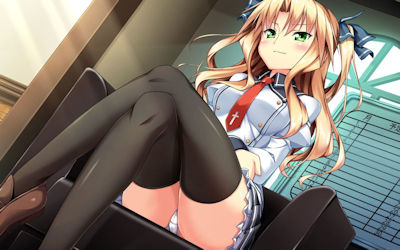 太ももとパンチラがセクシーな二次元足組みエロ画像 ③