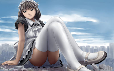 太ももとパンチラがセクシーな二次元足組みエロ画像 ④