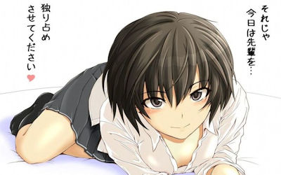 先輩と後輩のエッチなセリフ付き二次元エロ画像 ①