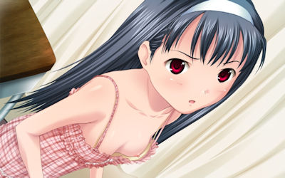 二次元の上目遣い胸チラを見下ろすエロ画像 ③