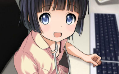 二次元の上目遣い胸チラを見下ろすエロ画像 ④