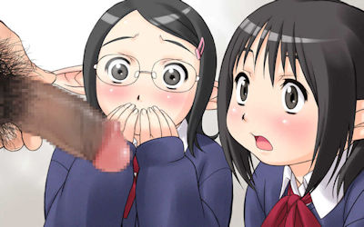 ちんこ見てビックリする反応が可愛い二次元エロ画像 ①