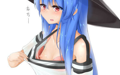 暑い夏のセリフ付き二次元胸チラ画像 ①