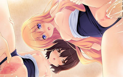 スクール水着のままハメるスク水セックスの二次元エロ画像 ①