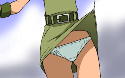 スカートに釣り針引っかけてパンチラしてる二次元エロ画像 ②