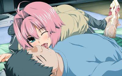 舌を絡ませ唾液が糸引くディープキスの二次元エロ画像 ②