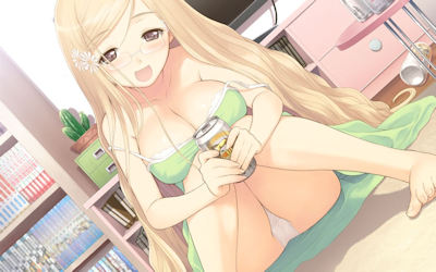 お酒に酔ってパンチラ胸チラしてる二次元エロ画像 ②