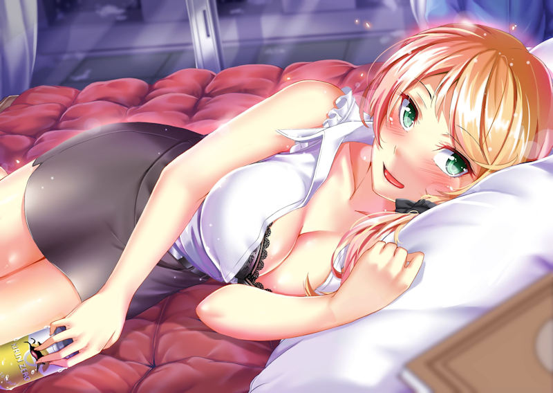 お酒 酔う パンチラ 胸チラ 二次元 エロ画像【28】