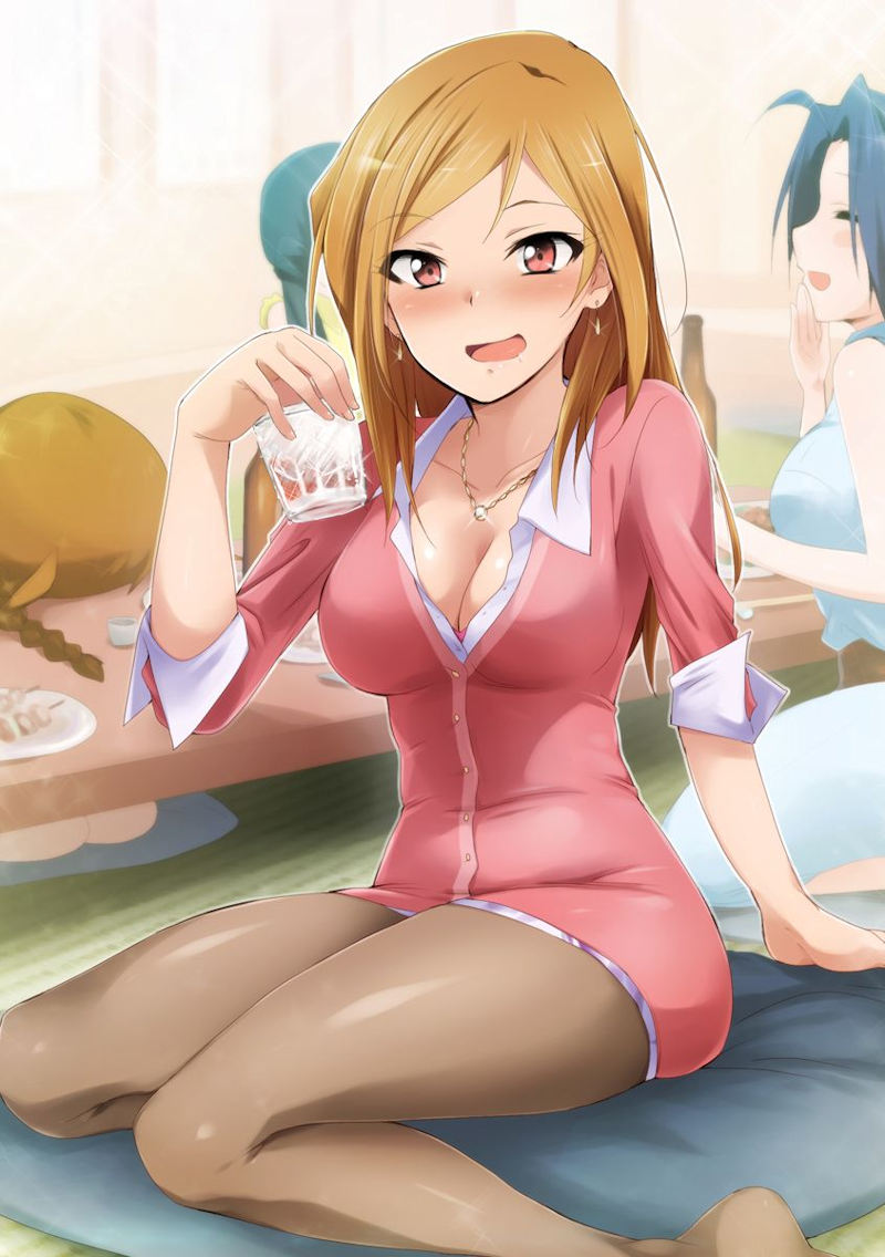 お酒 酔う パンチラ 胸チラ 二次元 エロ画像【35】