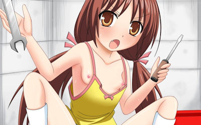 乳首がピンクの二次元ノーブラ胸チラ画像 ④