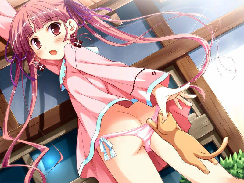 お尻が半ケツで半プリッてる二次元エロ画像