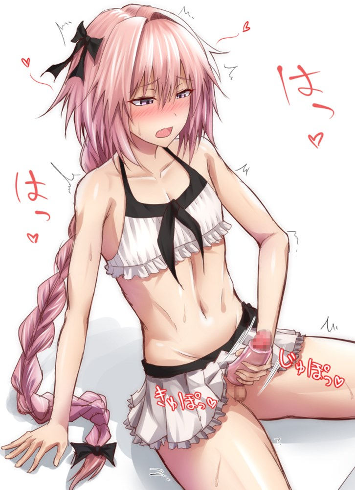 男の娘 女装子 チンコ 勃起 二次元 エロ画像【46】