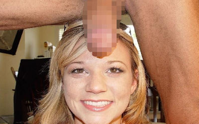 女性の頭にチンコを乗せる乗せチンのエロ画像 ③
