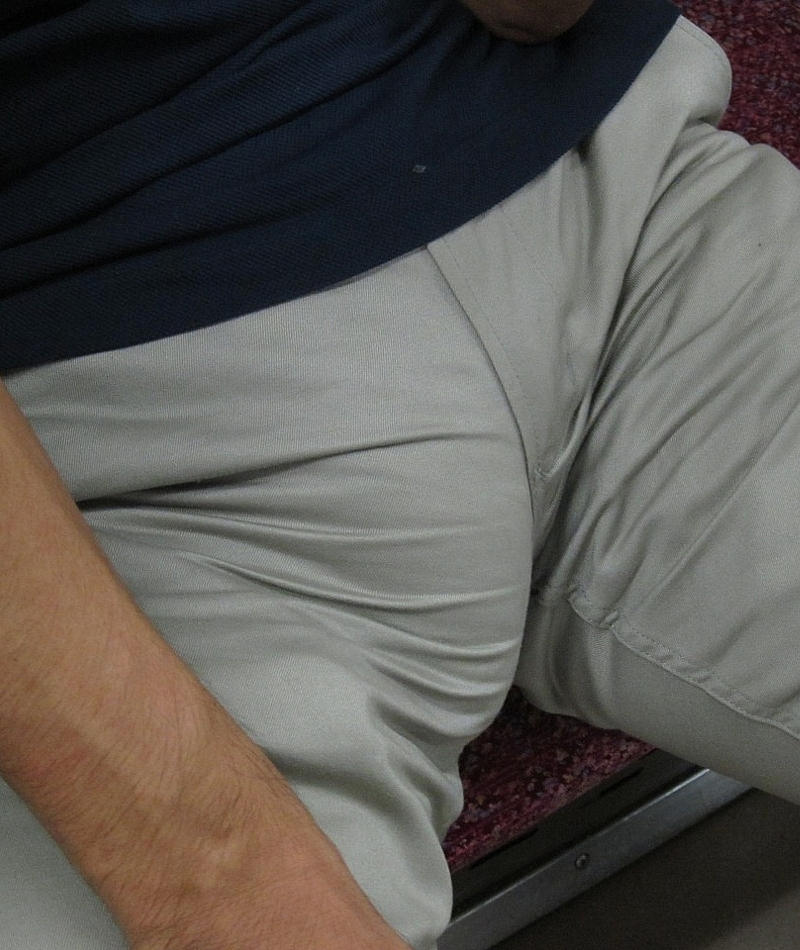 電車内座りもっこりのエロ画像 【4】
