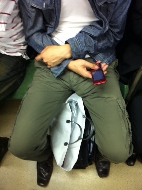 電車内座りもっこりのエロ画像 【5】