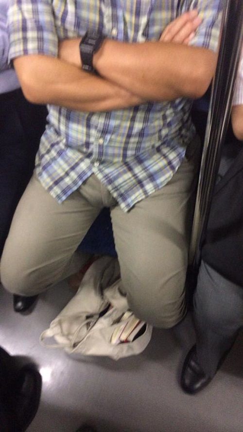 電車内座りもっこりのエロ画像 【14】