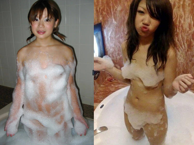 泡風呂で泡まみれのヌード画像