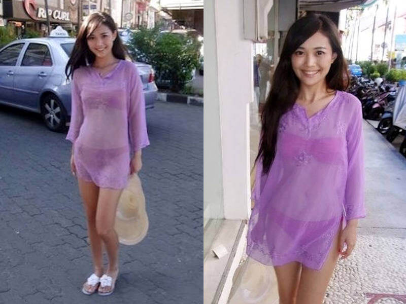 下着が透ける洋服のエロ画像 