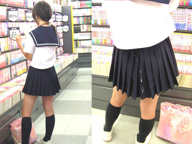 スカートに精子ぶっかけられたエロ画像 