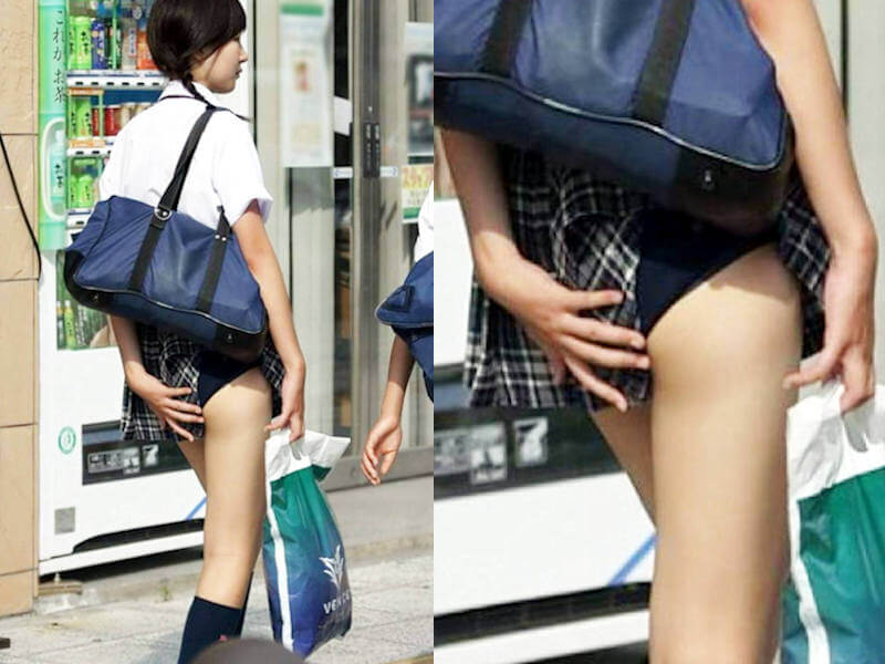 スカート引っ掛けてるパンチラエロ画像 
