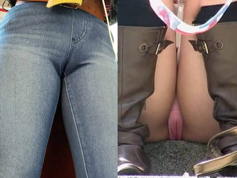 女子のマンスジ街撮りエロ画像 