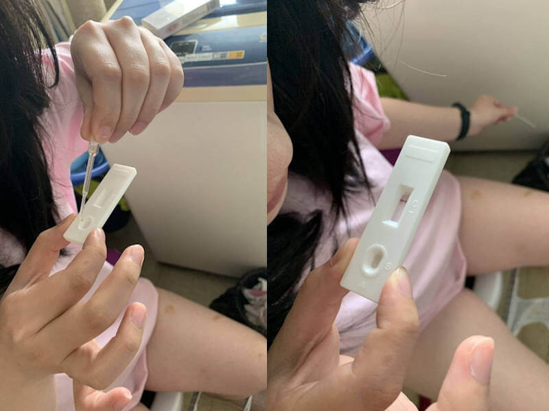 妊娠検査薬を使ってみたエロ画像
