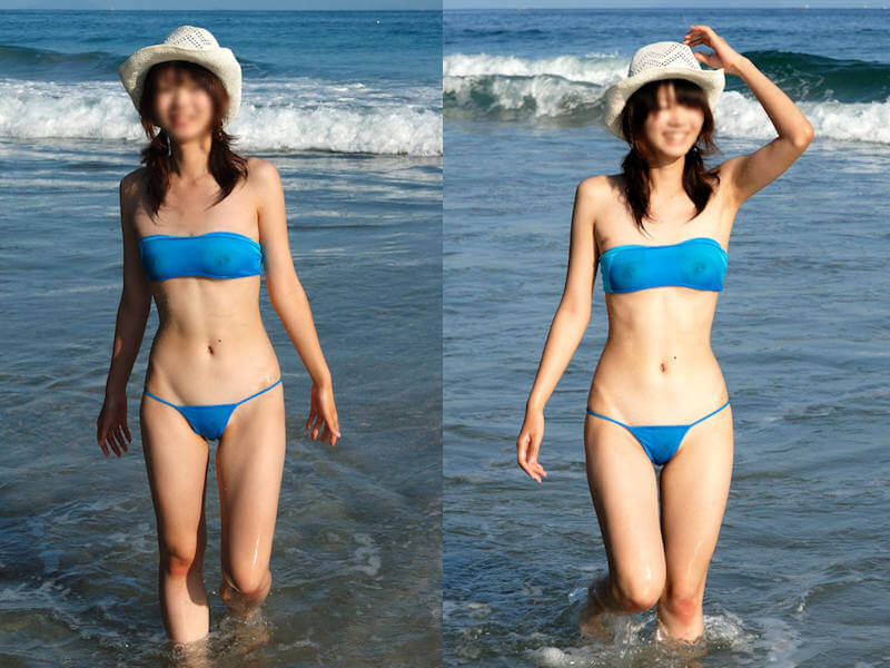 チューブトップ型バンドゥビキニのエロ画像