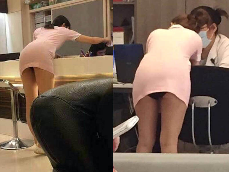勤務中のお仕事パンチラエロ画像