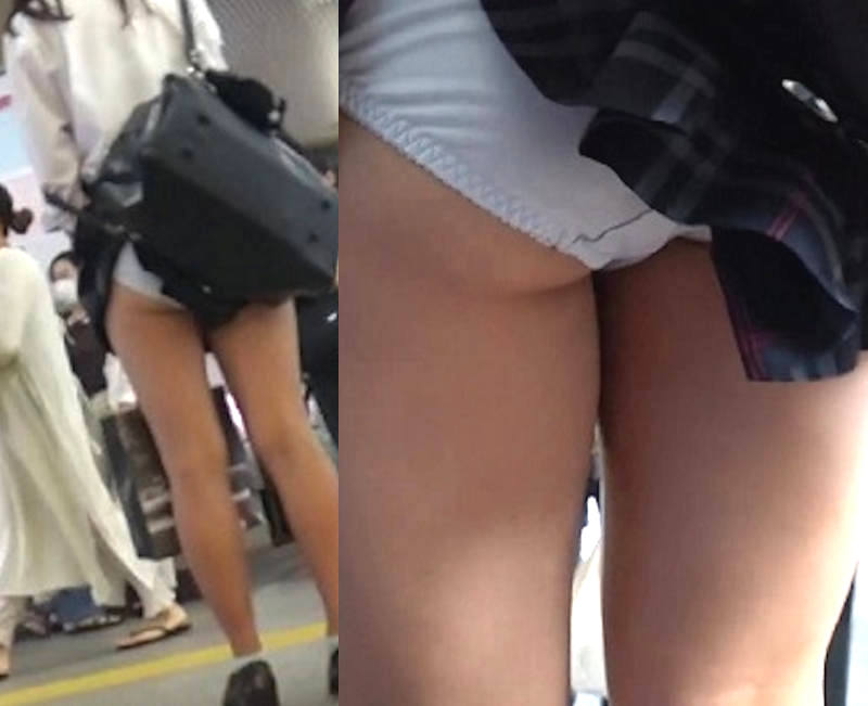 スカート巻き込みのうっかりパンチラエロ画像