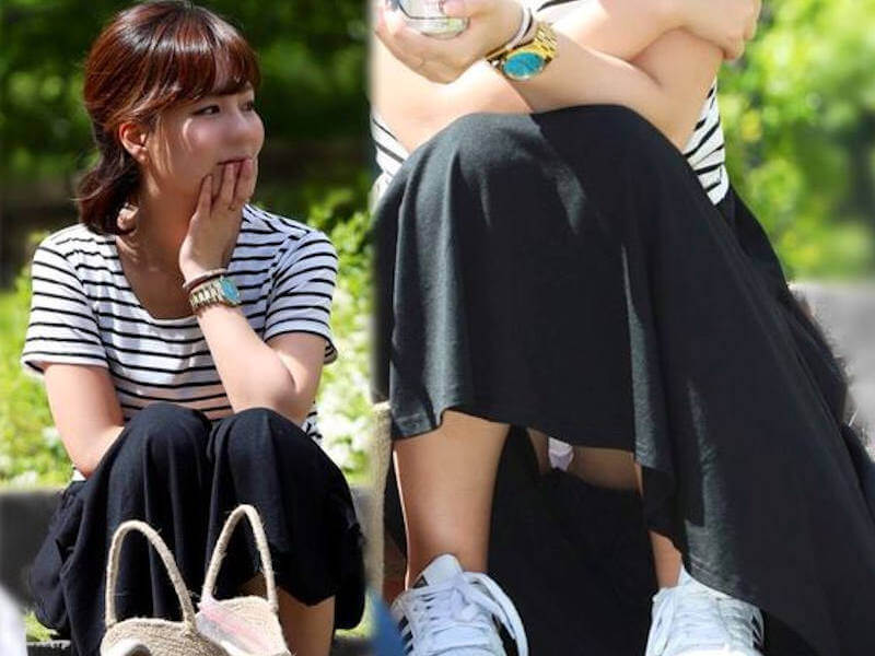 顔とパンツの比較パンチラエロ画像