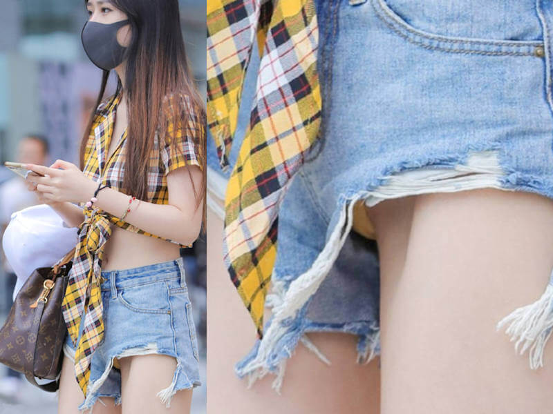 ダメージファッションのパンチラエロ画像