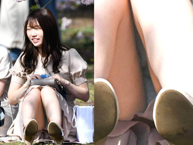 水色パンツのパンチラエロ画像