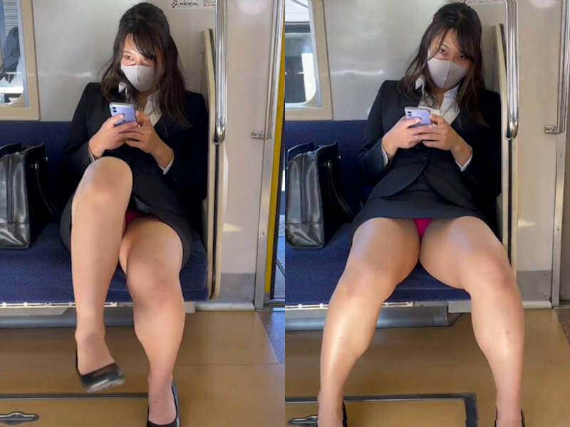 OL達の電車パンチラエロ画像
