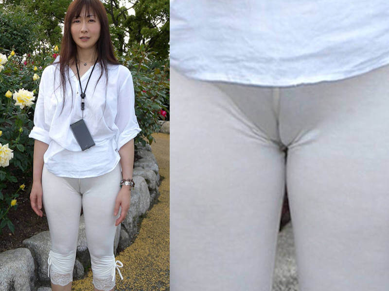 割れ目見つけたマンスジ熟女のエロ画像