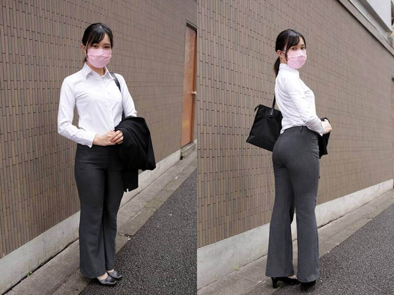 OLがマスクつけてるエロ画像