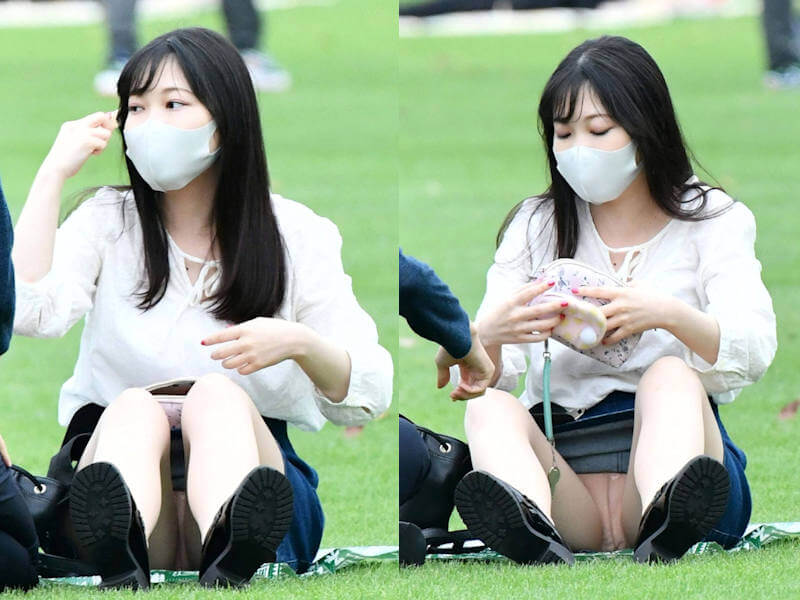 公園で過ごす休日パンチラエロ画像