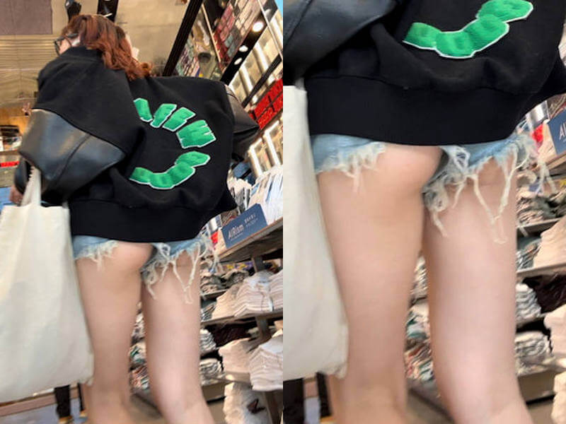 尻肉目線の街撮りエロ画像
