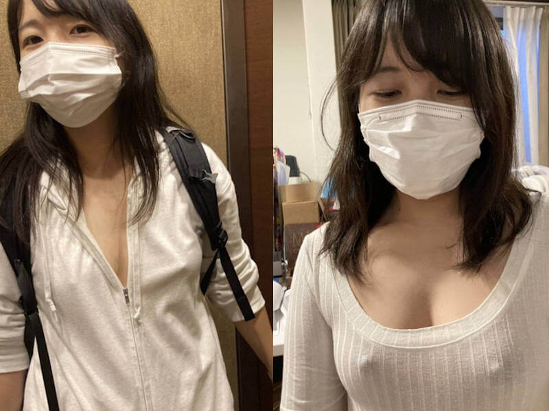 ノーブラで乳首ポチが透けたエロ画像