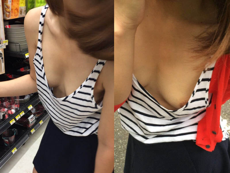 ノーブラタンクトップのエロ画像
