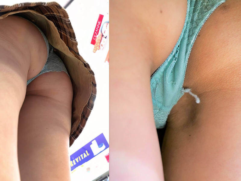 スカートの中を見上げるパンチラエロ画像