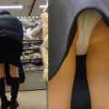 純白パンツ 逆さ撮り パンチラ エロ画像