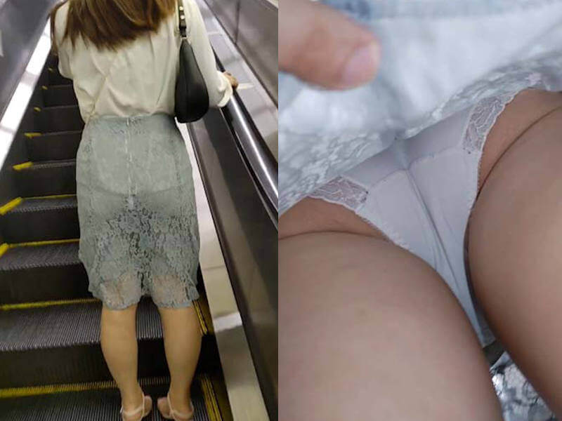 OLのエスカレーター逆さ撮りエロ画像