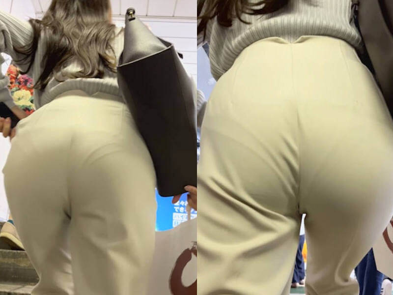 ハイウエストパンツのOLエロ画像
