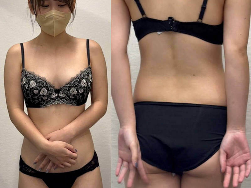 下着の正面と後ろ姿比較エロ画像