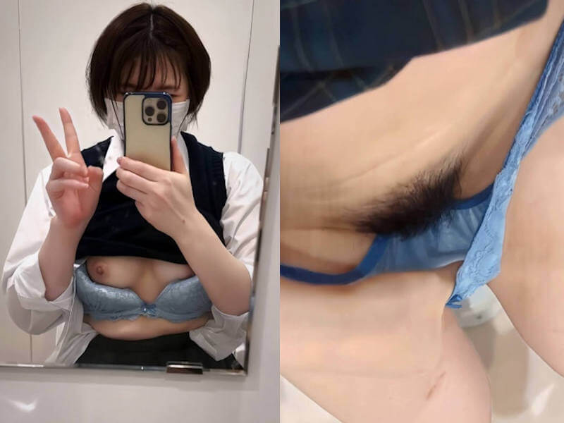 制服姿のJK自撮りエロ画像